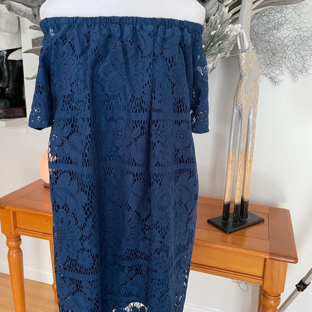Loft Off the Shoulder Lace Dress - Picture 4 of 4